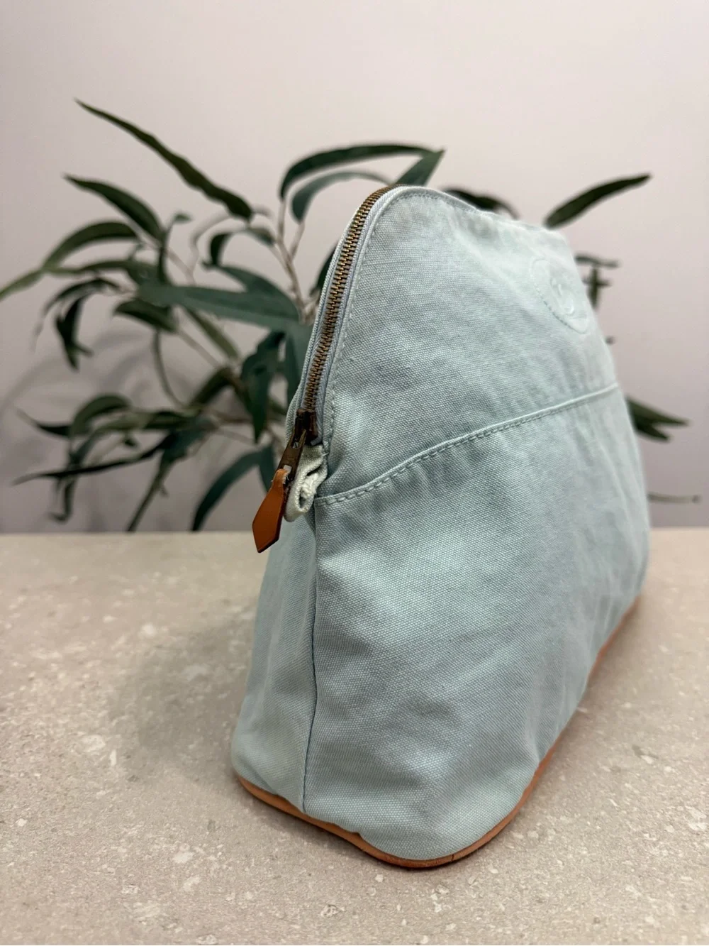 Hermes Bolide 35 Rocking Horse Light Blue Pouch Cosmetic Baby Bag